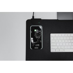 Tapis De Souris Avec Chargeur Sans Fil Intégré - Antidérapant, Multifonction Pour Bureau, 30x22 Cm