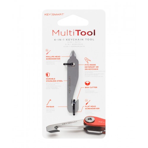 KeySmart MultiTool 5-in-1 Keychain Tool Stainless Steel