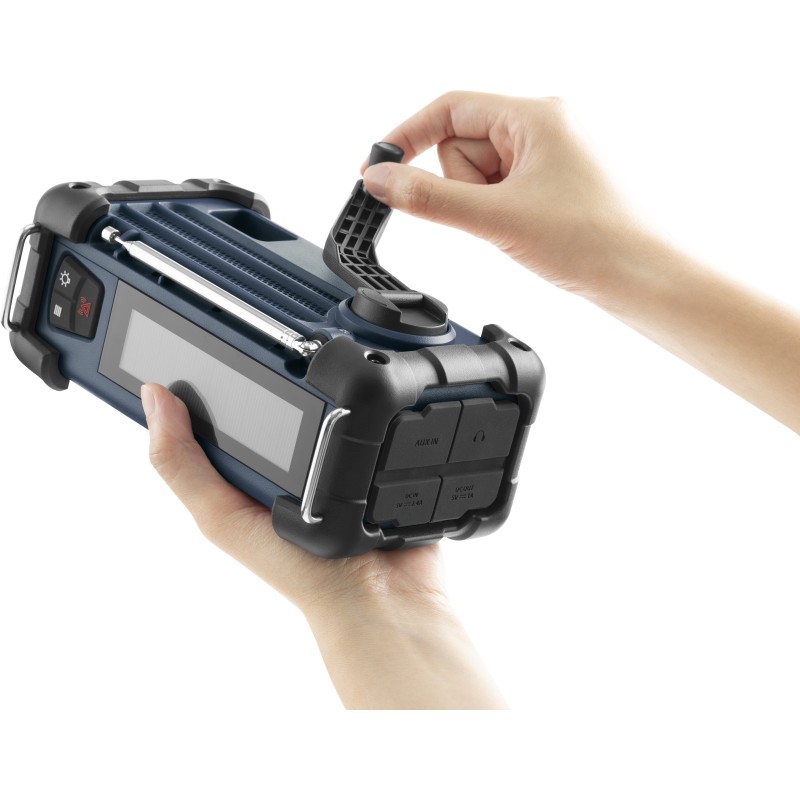 Radio DAB+ portable avec manivelle et charge solaire pour l'urgence