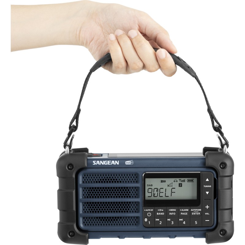 Radio DAB+ portable avec manivelle et charge solaire pour l'urgence