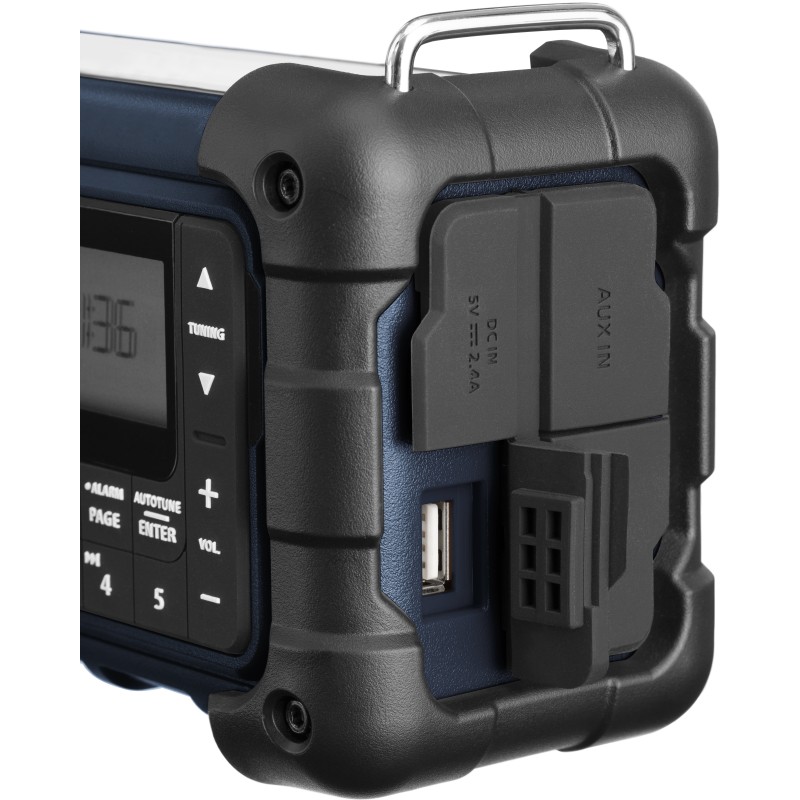 Radio DAB+ portable avec manivelle et charge solaire pour l'urgence