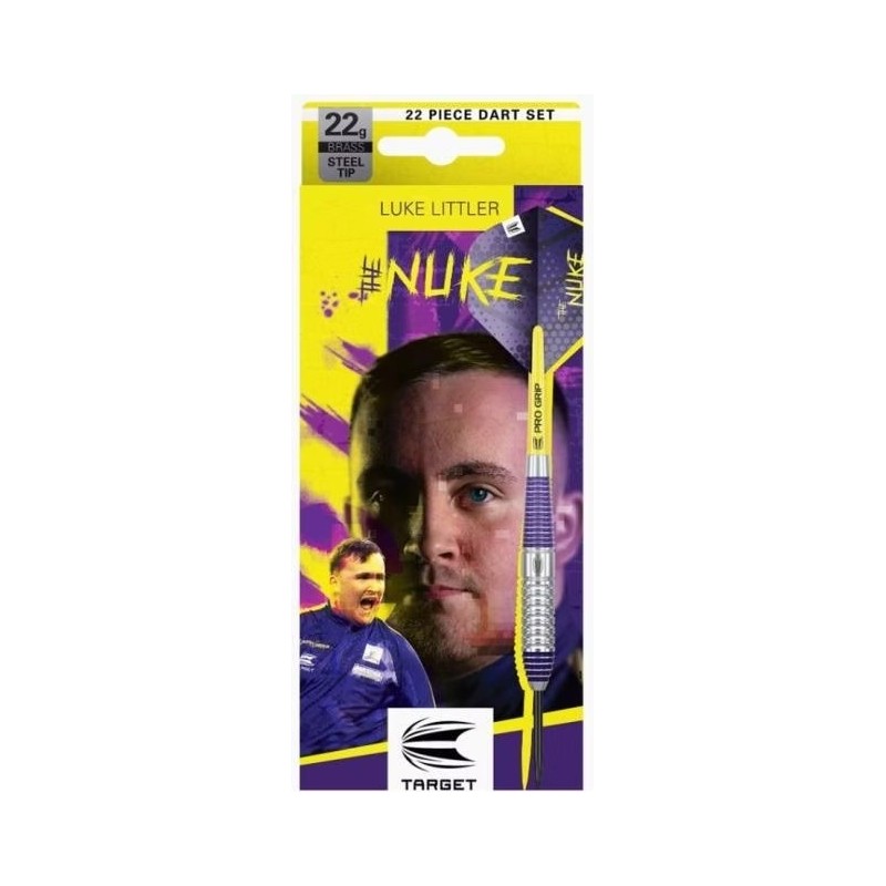 Fléchettes Luke Littler « The Nuke » Brass : set laiton 22 g pointe acier