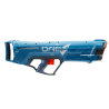 Pistolet à eau haute pression mécanique SPYRA DASH bleu avec noir et orange, design futuriste et détails techniques.
