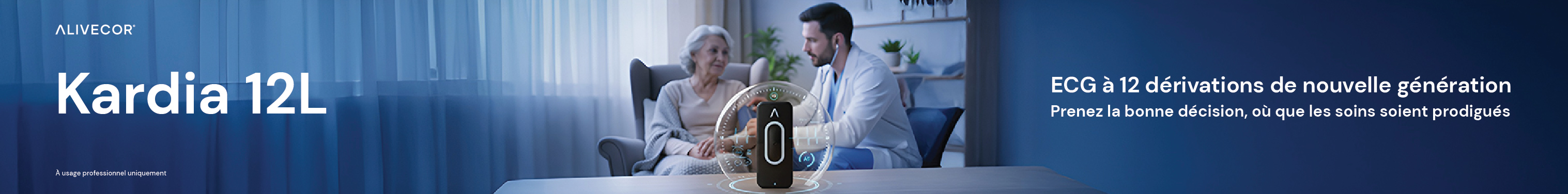 ECG portable 12 dérivations professionnel Kardia 12L, avec 5 électrodes et diagnostic cardiaque rapide pour professionnels de santé
