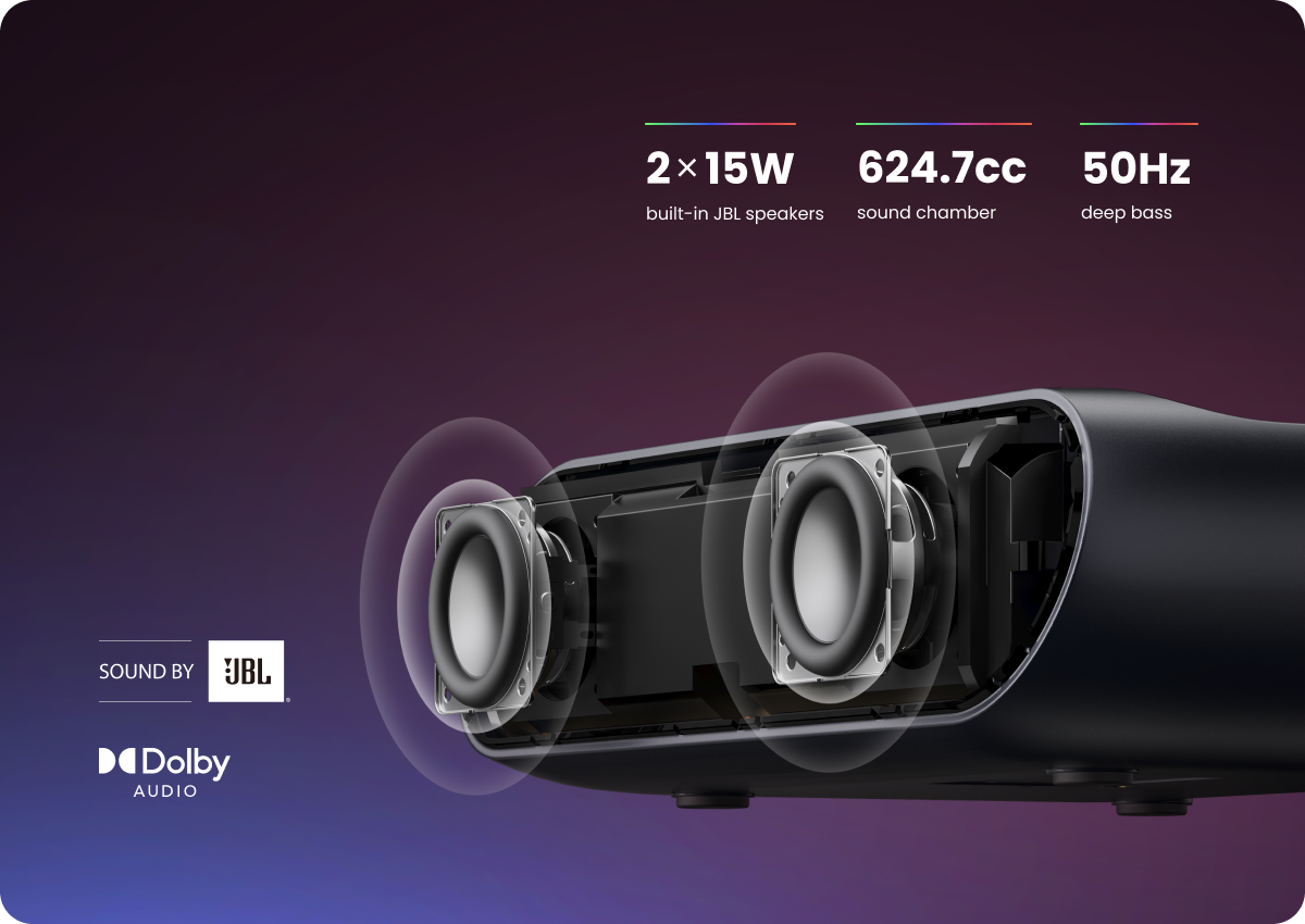 son JBL 2x15w projecteur yaber k300s