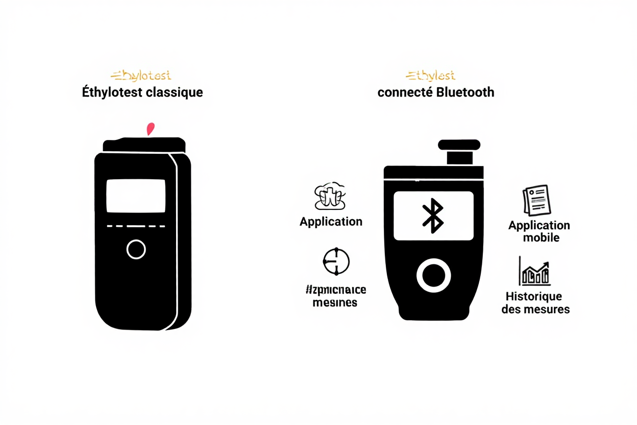 Comparaison éthylotest connecté vs classique